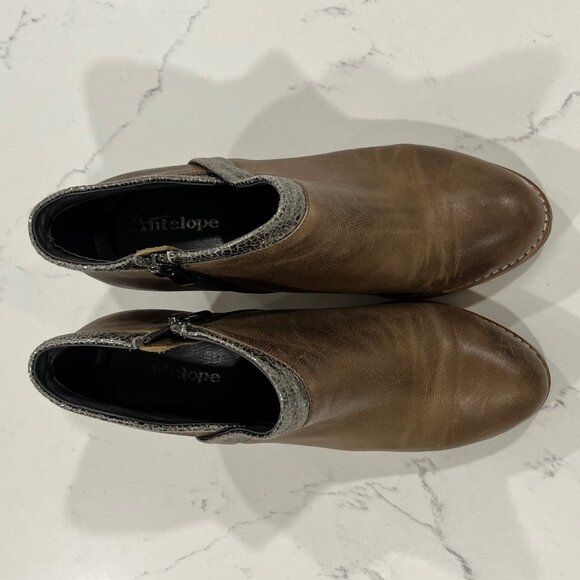Antelope Ankle boots brown distressed leather size 38 - Picture 8 of 15